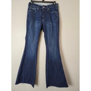 Ariat Real Denim Women's Flare 27R Dark Raw Hem Western EUC